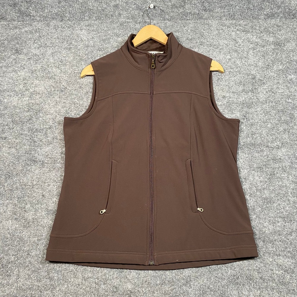 Pendleton Womens Brown Softshell Fleece Lined Full Zip Vest TF570-82169 Large
